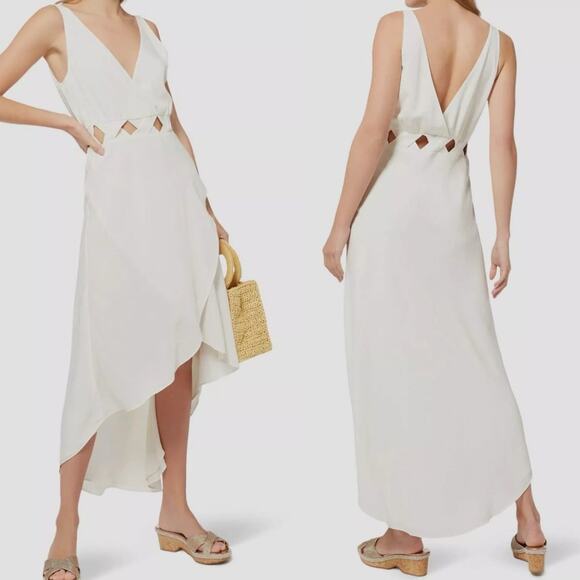 Valimare Women's Ivory Serena Cut Out Hi-Low Dress Size M - Picture 1 of 9